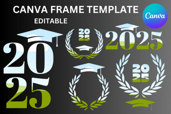 Download Graduation Wreaths Canva Frame Editable - Premium Bundle
