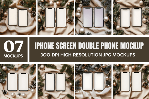 Download IPhone Screen Double Phone Mockup Bundle - Premium Resources